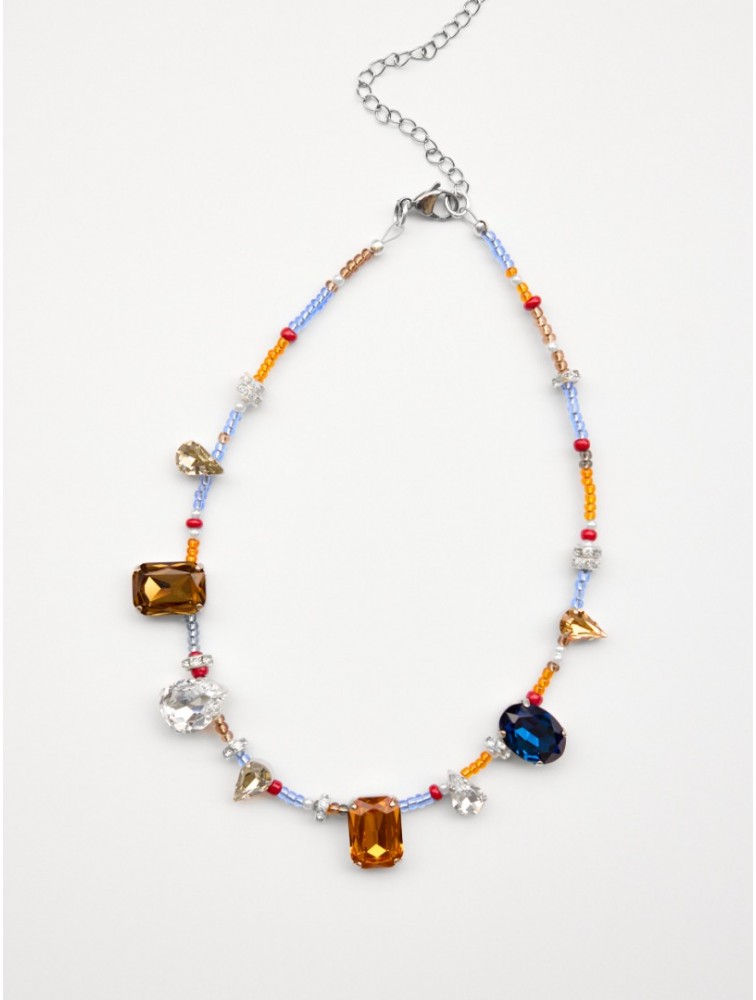 KALEIDO Mosaic Necklace Πολύχρωμο Κολιέ από Χάντρες