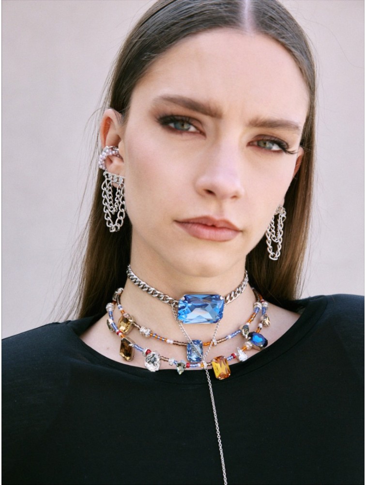 KALEIDO Mosaic Necklace Πολύχρωμο Κολιέ από Χάντρες