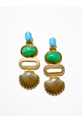 KALEIDO Nacar Earrings Επιχρυσωμένα Σκουλαρίκια από Ορείχαλκο