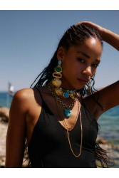 KALEIDO Nacar Earrings Επιχρυσωμένα Σκουλαρίκια από Ορείχαλκο
