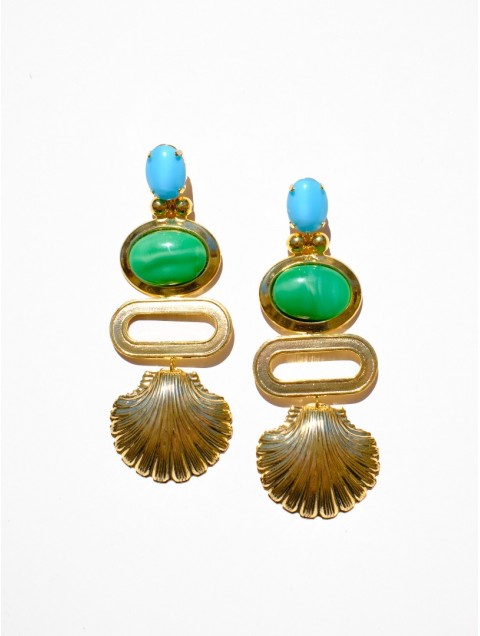KALEIDO Nacar Earrings Επιχρυσωμένα Σκουλαρίκια από Ορείχαλκο