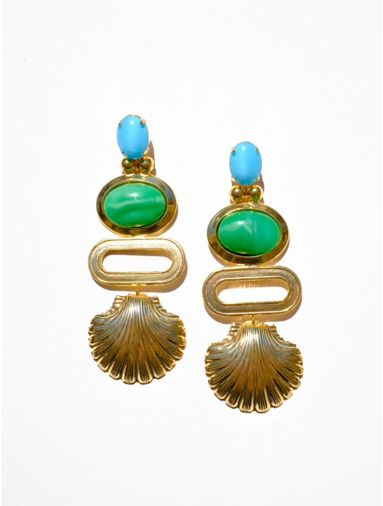 KALEIDO Nacar Earrings Επιχρυσωμένα Σκουλαρίκια από Ορείχαλκο