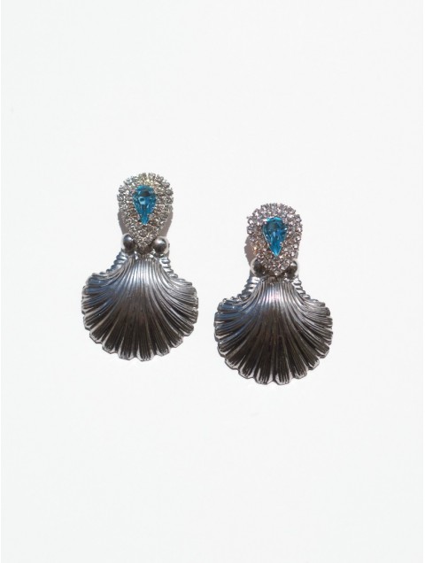 KALEIDO Ocean Muse Earrings Silver Aqua Επάργυρα Σκουλαρίκια από Ορείχαλκο