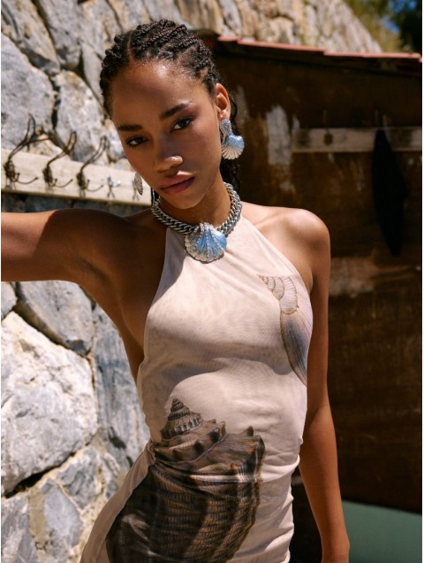 KALEIDO Ocean Muse Earrings Silver Crystal Επάργυρα Σκουλαρίκια από Ορείχαλκο
