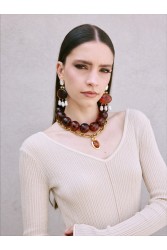 KALEIDO Pinot Noir Earrings Gold Plated Brass Earrings