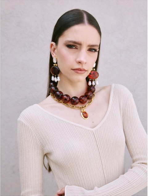 KALEIDO Pinot Noir Earrings Gold Plated Brass Earrings