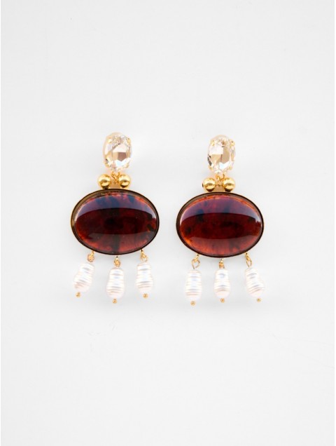 KALEIDO Pinot Noir Earrings Gold Plated Brass Earrings