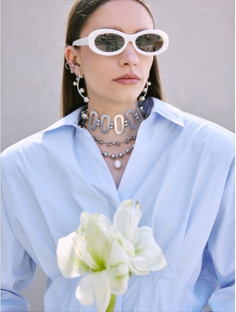 KALEIDO Portal Choker Επάργυρο Κολιέ από Ορείχαλκο