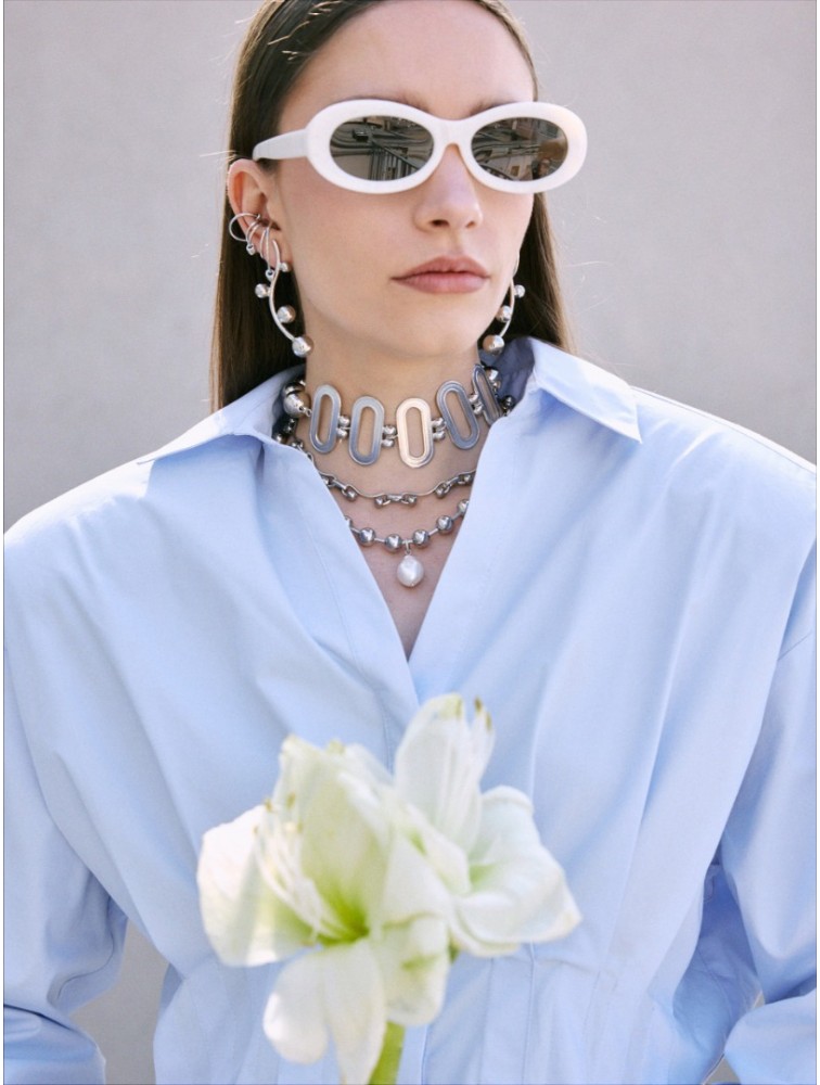 KALEIDO Portal Choker Επάργυρο Κολιέ από Ορείχαλκο
