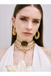 KALEIDO Pulse Necklace Gold Gold Plated Stainless Steel Necklace