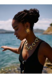 KALEIDO Raggio Earrings Gold Επιχρυσωμένα Σκουλαρίκια από Ορείχαλκο