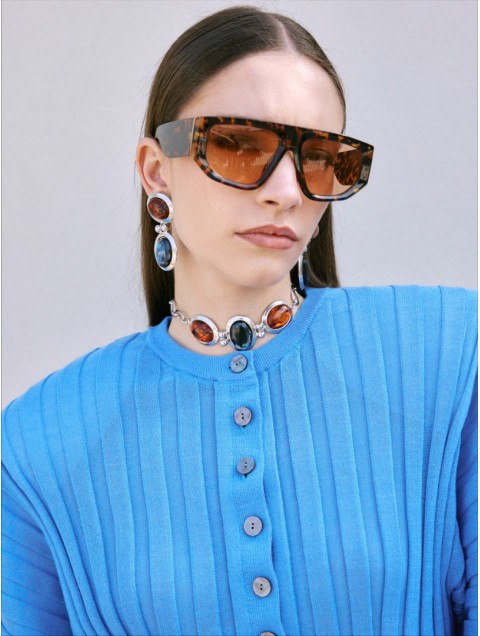 KALEIDO Royal Night Choker Επάργυρο Κολιέ από Ορείχαλκο