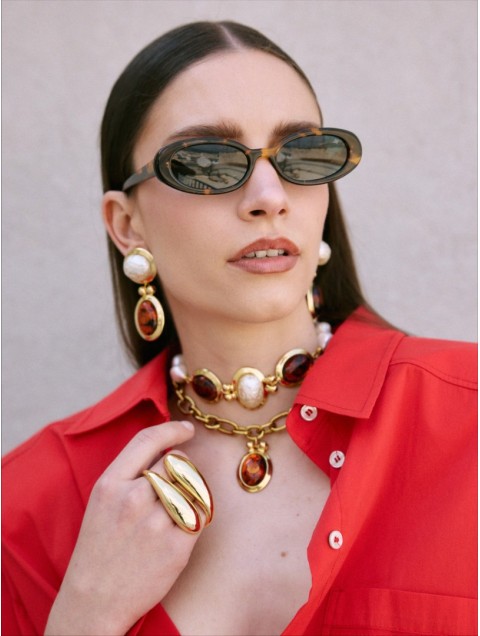 KALEIDO Second Story Chocker Επιχρυσωμένο Κολιέ από Ορείχαλκο