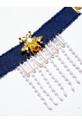 KALEIDO Silencio Necklace Tζιν Κολιέ με Μεταλλική Καρφίτσα