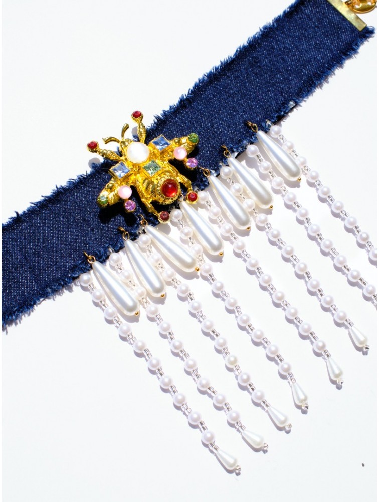 KALEIDO Silencio Necklace Tζιν Κολιέ με Μεταλλική Καρφίτσα