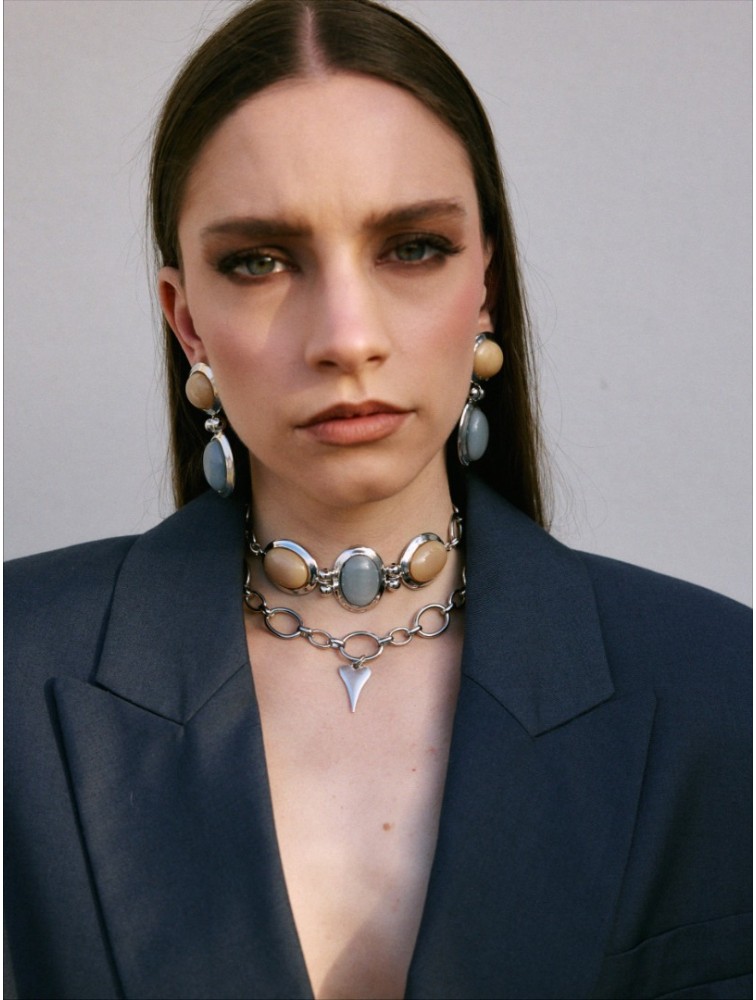 KALEIDO Silver Haze Choker Επάργυρο Κολιέ από Ορείχαλκο