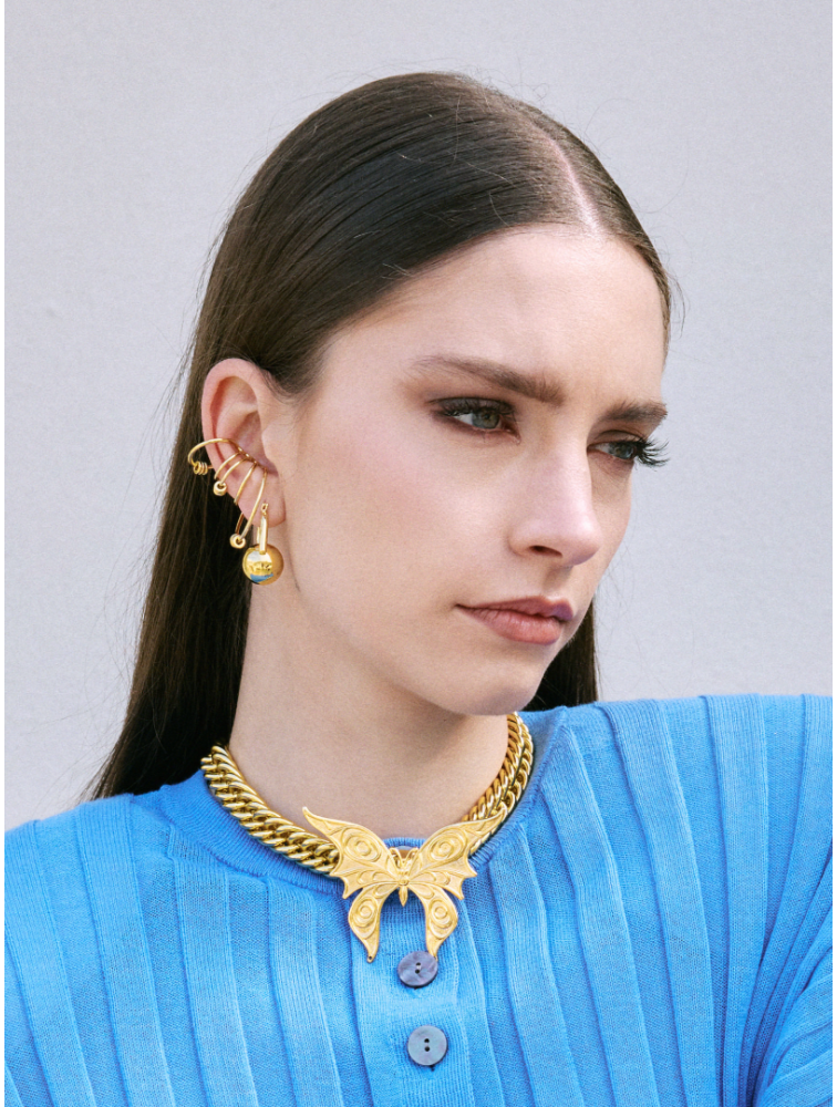 KALEIDO Sonet Earrings Επιχρυσωμένα Σκουλαρίκια από Ορείχαλκο