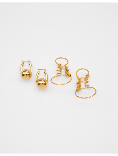 KALEIDO Sonet Earrings Επιχρυσωμένα Σκουλαρίκια από Ορείχαλκο