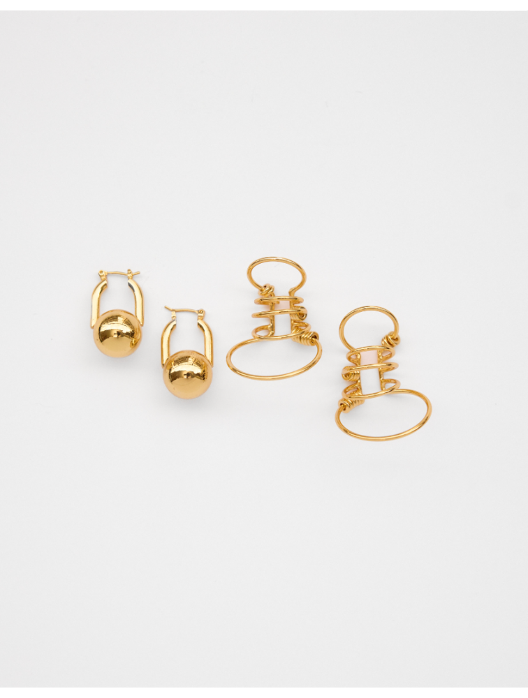 KALEIDO Sonet Earrings Επιχρυσωμένα Σκουλαρίκια από Ορείχαλκο