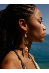 KALEIDO Tahiti Earrings Επιχρυσωμένα Σκουλαρίκια από Ανοξείδωτο Ατσάλι