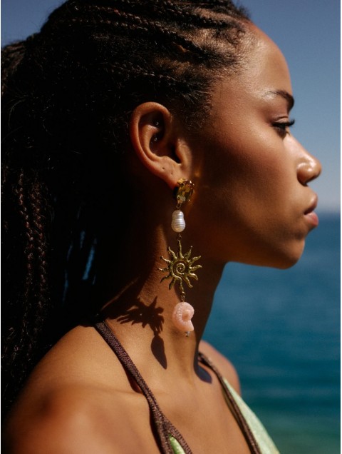 KALEIDO Tahiti Earrings Επιχρυσωμένα Σκουλαρίκια από Ανοξείδωτο Ατσάλι