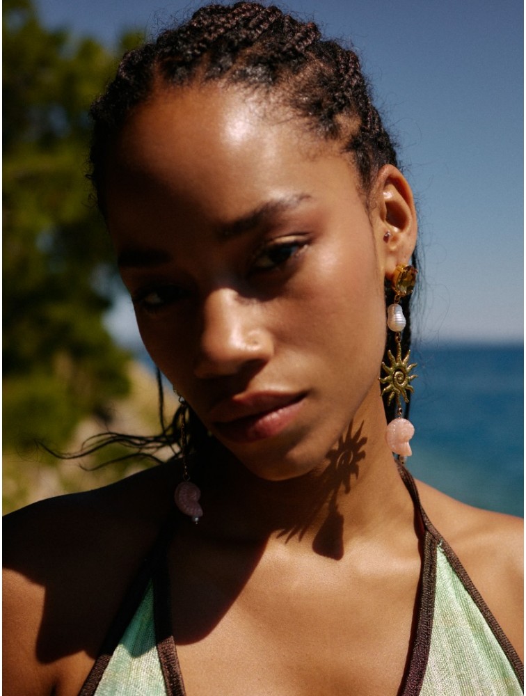 KALEIDO Tahiti Earrings Επιχρυσωμένα Σκουλαρίκια από Ανοξείδωτο Ατσάλι