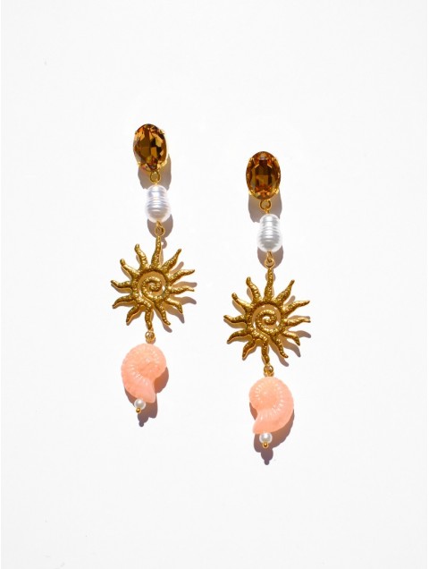 KALEIDO Tahiti Earrings Επιχρυσωμένα Σκουλαρίκια από Ανοξείδωτο Ατσάλι