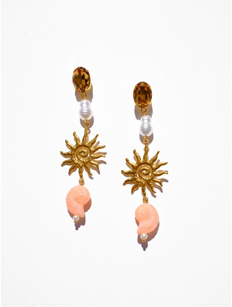 KALEIDO Tahiti Earrings Επιχρυσωμένα Σκουλαρίκια από Ανοξείδωτο Ατσάλι