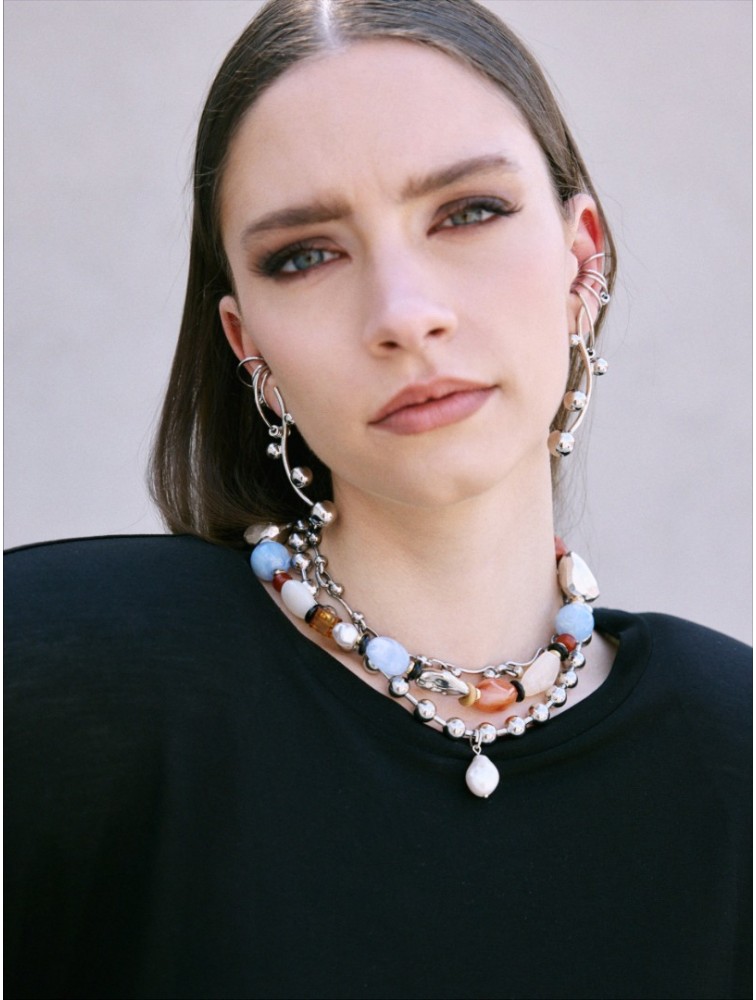 KALEIDO The Core Necklace Επάργυρο Κολιέ από Ανοξείδωτο Ατσάλι