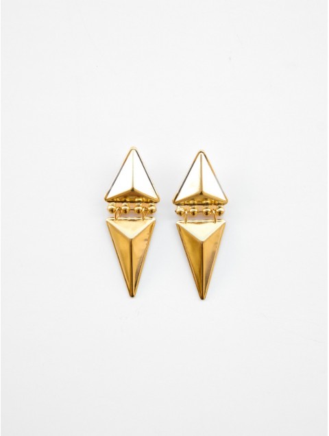 KALEIDO Totem Earrings Gold Επιχρυσωμένα  Σκουλαρίκια από Ορείχαλκο