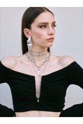 KALEIDO Totem Earrings Silver Επάργυρα  Σκουλαρίκια από Ορείχαλκο