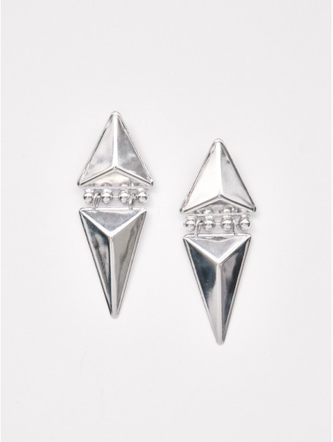 KALEIDO Totem Earrings Silver Επάργυρα  Σκουλαρίκια από Ορείχαλκο