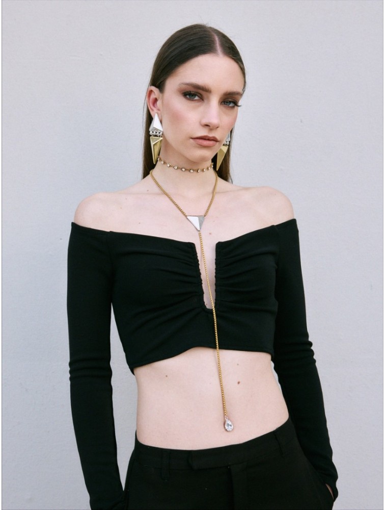 KALEIDO Trinity Drop Necklace Επιχρυσωμένο κολιέ από Ανοξείδωτο Ατσάλι