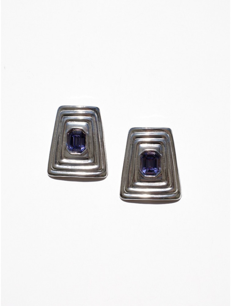 KALEIDO Velvet Violet Earrings Silver Plated Brass Earrings