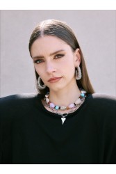 KALEIDO Whirl Earrings Silver Επάργυρα Σκουλαρίκια από Ορείχαλκο