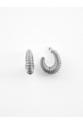 KALEIDO Whirl Earrings Silver Επάργυρα Σκουλαρίκια από Ορείχαλκο
