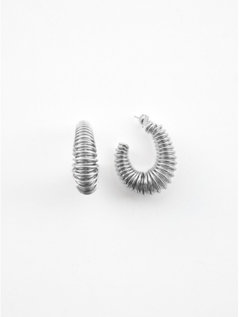 KALEIDO Whirl Earrings Silver Επάργυρα Σκουλαρίκια από Ορείχαλκο