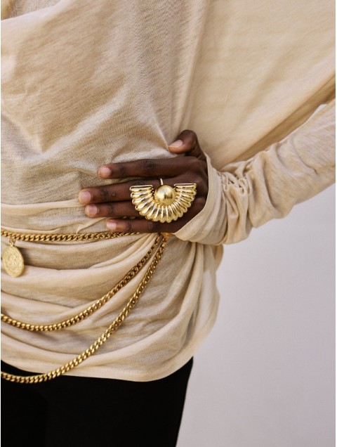 KALEIDO Selini Ring Δαχτυλίδι από Επιχρυσωμένο Ορείχαλκο