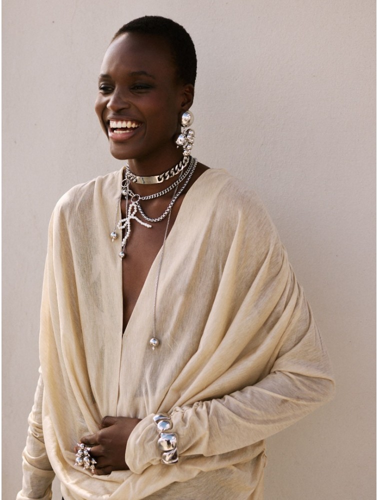 KALEIDO Checkmate Choker Necklace Επάργυρο Κολιέ από Ανοξείδωτο Ατσάλι