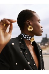 KALEIDO Moonflower Earrings Σκουλαρίκια Επιχρυσωμένα από Ορείχαλκο