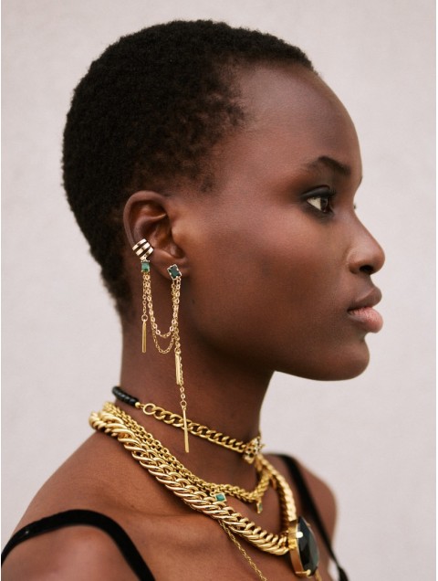 KALEIDO Eris Earrings Χρυσά Σκουλαρίκια από Ανοξείδωτο Ατσάλι