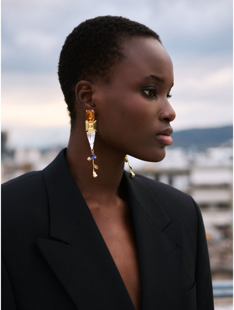 KALEIDO Maryanne Earrings Επίχρυσα Σκουλαρίκια με Κρύσταλλα