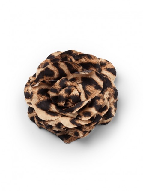 KALEIDO ANIMAL PRINT FLOWER Brooch Λεοπάρ Καρφίτσα