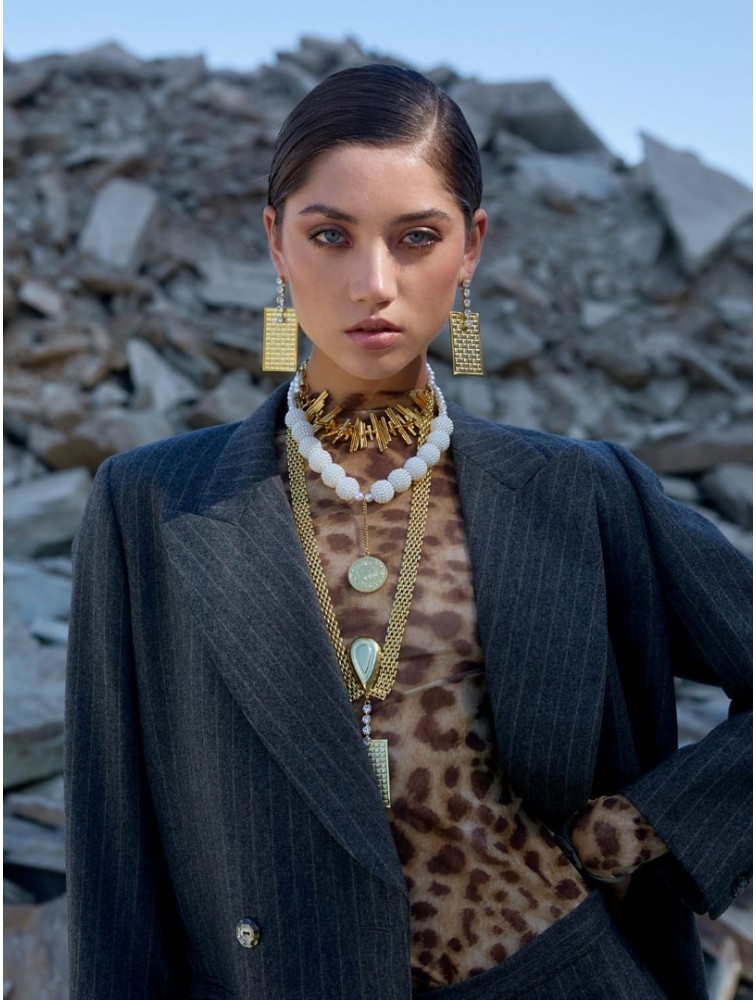KALEIDO MADNESS Necklace Χρυσό Κολιέ από ορείχαλκο επιχρυσωμένο 24 καρατίων