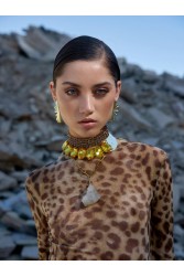 KALEIDO HONESTY Necklace Χρυσό Κολιέ με στρας