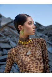 KALEIDO HONESTY Necklace Χρυσό Κολιέ με στρας