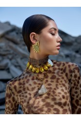 KALEIDO HONESTY Necklace Χρυσό Κολιέ με στρας