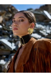 KALEIDO AGAPE Earrings Χρυσά Σκουλαρίκια από ορείχαλκο 24 καρατίων