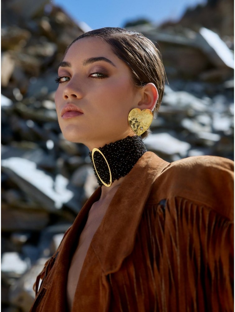 KALEIDO AGAPE Earrings Χρυσά Σκουλαρίκια από ορείχαλκο 24 καρατίων