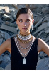 KALEIDO SERENITY CRYSTAL Brown Necklace Καφέ Κολιέ με κρύσταλλα
